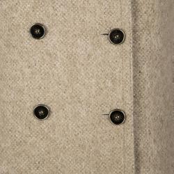 Pre Owned Dolce and Gabbana Beige Mohair Alpaca Blend Double Breasted Overcoat S