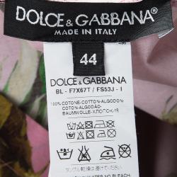 Pre Owned توب دولتشي أند غابانا أكمام قصيرة قطن طباعة أناناس وردي M