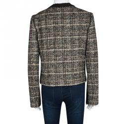 Pre Owned Dolce and Gabbana Multicolor Wool Herringbone Pattern Jacket M