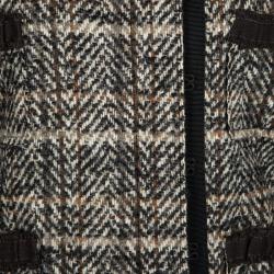 Pre Owned Dolce and Gabbana Multicolor Wool Herringbone Pattern Jacket M
