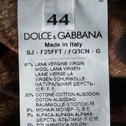 Pre Owned Dolce and Gabbana Multicolor Wool Herringbone Pattern Jacket M