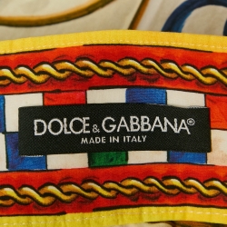 Pre Owned تنورة دولتشي أند غابانا قطن بطبعة ماجوليكا متعددة الألوان مقاس صغير