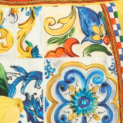 Pre Owned تنورة دولتشي أند غابانا قطن بطبعة ماجوليكا متعددة الألوان مقاس صغير