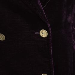 Pre Owned بليزر دولتشي أند غابانا قطيفة بنفسجي بصفين أزرار S