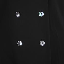 Pre Owned Dolce and Gabbana Black Double Breasted Blazer and Midi Skirt Set M