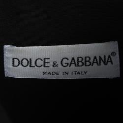 Pre Owned Dolce and Gabbana Black Double Breasted Blazer and Midi Skirt Set M