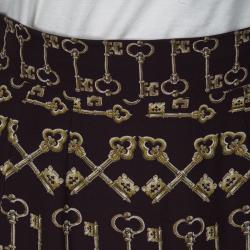 مملوكة مسبقًا تنورة دولتشي أند غابانا خصر مرتفع طباعة مفتاح بنية S