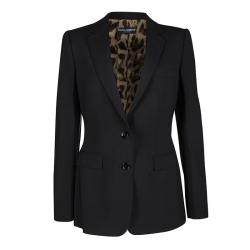 Pre Owned Dolce and Gabbana Black Wool Tailored Pant Suit M
