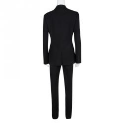 Pre Owned Dolce and Gabbana Black Wool Tailored Pant Suit M