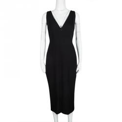 Pre Owned Dolce and Gabbana Vintage Black V-Neck Sleeveless Dress L