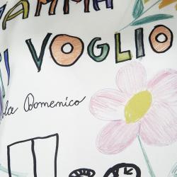 Pre Owned Dolce and Gabbana Multicolor Viva La Mamma Drawing Print Silk Blouse S