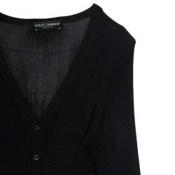 Pre Owned Dolce and Gabbana Black Knit Cardigan M