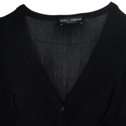 Pre Owned Dolce and Gabbana Black Knit Cardigan M