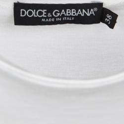مملوكة مسبقًا Dolce and Gabbana White Alain Delon Print Short Sleeve T-Shirt S