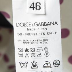 مملوكة مسبقًا Dolce and Gabbana Beige Polka Dotted Silk Button Front Dress L