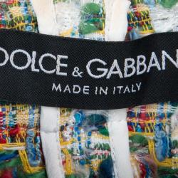 Pre Owned Dolce and Gabbana Multicolor Textured Fringe Edged Boucle Jacket S
