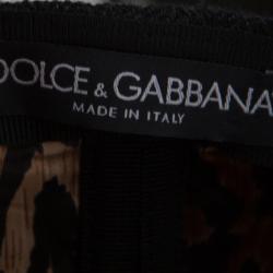 مملوكة مسبقًا Dolce and Gabbana Dark Grey Herringbone Wool Button Front Corset S
