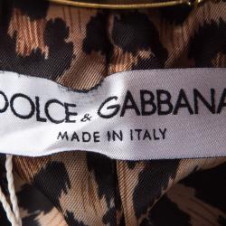 Pre Owned Dolce and Gabana Red Contrast Stripe Detail Zip Front Sheep Leather Jacket S