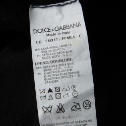Pre Owned Dolce and Gabbana Black Wool Silk Embroidered Sequin Detail Cardigan M