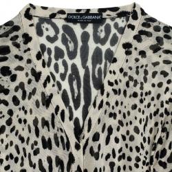 Pre Owned Dolce and Gabbana Animal Print Cardigan XL