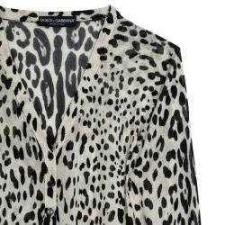 Pre Owned Dolce and Gabbana Animal Print Cardigan XL