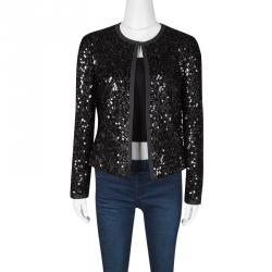 مملوكة مسبقًا جاكت دولتشي أند غابانا بوكس مزخرف ترتر أسود S