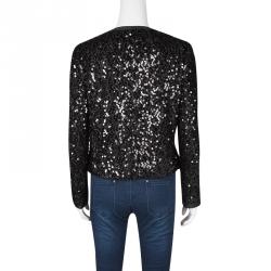 مملوكة مسبقًا جاكت دولتشي أند غابانا بوكس مزخرف ترتر أسود S