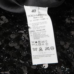 مملوكة مسبقًا جاكت دولتشي أند غابانا بوكس مزخرف ترتر أسود S