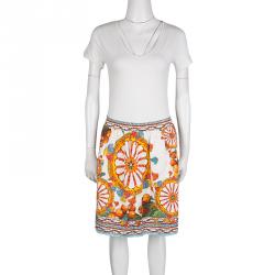 Pre Owned تنورة دولتشي أند غابانا جاكار منقوش طباعة سيسيليان M