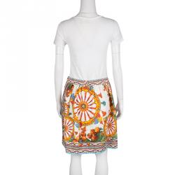 Pre Owned تنورة دولتشي أند غابانا جاكار منقوش طباعة سيسيليان M