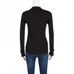 Pre Owned Dolce and Gabbana Black Ribbed Cardigan M