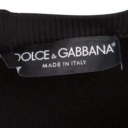 Pre Owned Dolce and Gabbana Black Ribbed Cardigan M