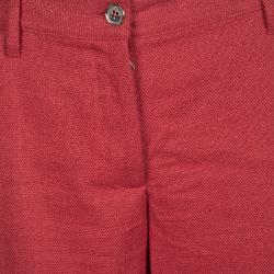 Dolce and Gabbana Red Linen Blend Bermuda Shorts L