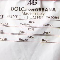 Dolce and Gabbana Red Linen Blend Bermuda Shorts L
