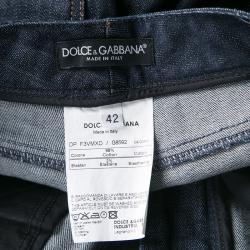 مملوكة مسبقًا Dolce and Gabbana Indigo Dark Wash Denim Straight Fit Jeans M