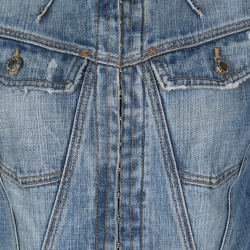 مملوكة مسبقًا جاكيت دولتشي اند غابانا دنيم ممزق باهت أزرق S