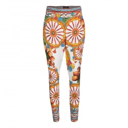 Pre Owned Dolce and Gabbana Multicolor Sicilian Print Pants S