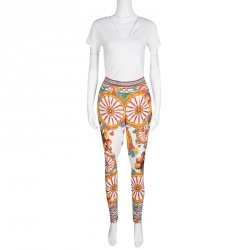 Pre Owned Dolce and Gabbana Multicolor Sicilian Print Pants S