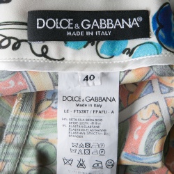 Pre Owned Dolce and Gabbana Multicolor Majolica Print Tapered Pants S