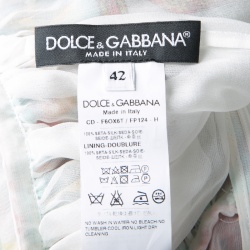 Pre Owned Dolce and Gabbana Multicolor Printed Silk Chiffon Empire Line Maxi Dress M 
