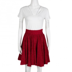 Pre Owned تنورة دولتشي أند غابانا فيل كوب حمراء واسعة S