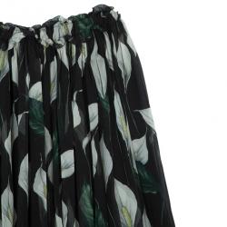 Pre Owned Dolce and Gabbana Floral Silk Chiffon Skirt M