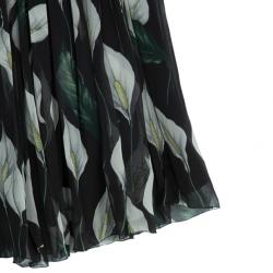 Pre Owned Dolce and Gabbana Floral Silk Chiffon Skirt M