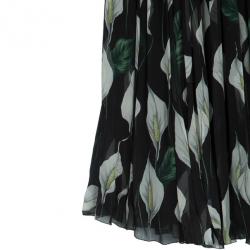 Pre Owned Dolce and Gabbana Floral Silk Chiffon Skirt M