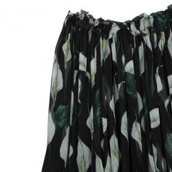 Pre Owned Dolce and Gabbana Floral Silk Chiffon Skirt M