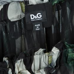 Pre Owned Dolce and Gabbana Floral Silk Chiffon Skirt M