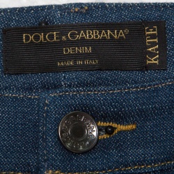 Pre Owned Dolce and Gabbana Blue Washed Denim Skinny Kate Jeans XS