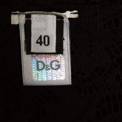 مملوكة مسبقًا Dolce and Gabbana Black Floral Lace Long Sleeve Button Front Shirt S