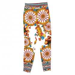 Pre Owned Dolce and Gabbana Multicolor Sicilian Print Pants S