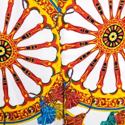 Pre Owned Dolce and Gabbana Multicolor Sicilian Print Pants S